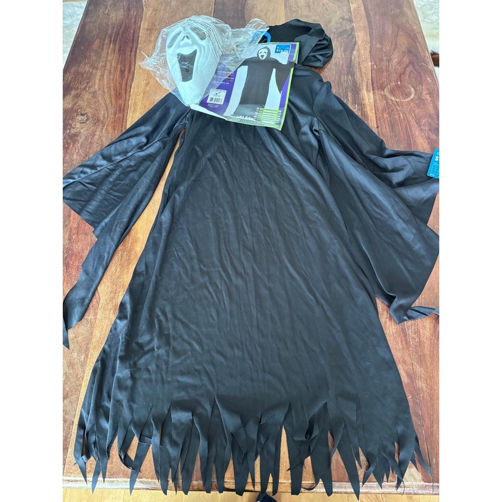 NWTO RUBIES Howling Ghost Scream costume boys M black hooded robe mask 881021